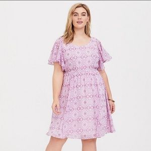 Torrid Skater Dress with Flutter Sleeves